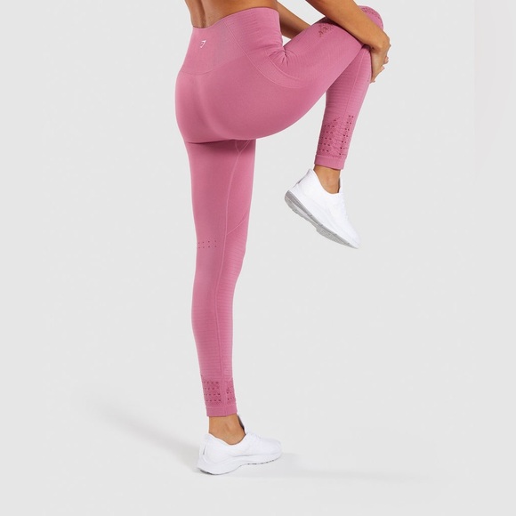 Gymshark Pants - EUC Gymshark Energy Seamless Perforated Pink Leggings High Waisted Size XS